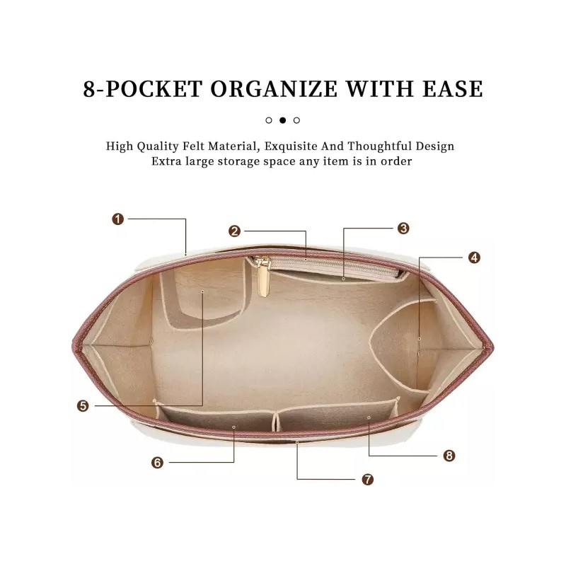 Longchamp 롱샹 르 플리지 L 백용 펠트 지갑 정리함 삽입물