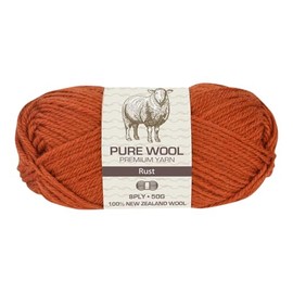 Yatsal Premium 3-Ply Pure Wool Yarn 50 g, Rust