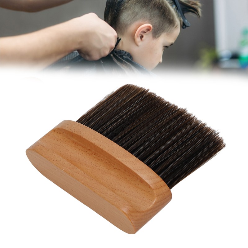 Professional Barber Neck Duster Brush Soft Nylon Hair Wodden Handle
