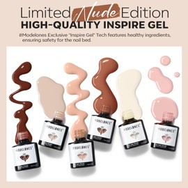 modelones Nude Gel Nail Polish Set -6 Colors Neutral Milky White Pink Brown Gel Polish Kit Skin Tones Soak Off Gel Nail Kit Manicure DIY at Home Nail Art Salon Gift