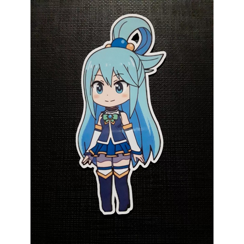 Aqua Konosuba Chibi Aqua Glossy Sticker Anime Goddess Waterproof!