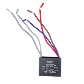 New Ceiling Fan Capacitor CBB61 4.5uf + 6uf + 5uf 5 Wire 250V &Ceiling Fan Pull Chain Switch 3 Speed 4 Wire, Light Switch for Fan and Light