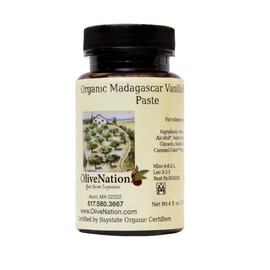 Olivenation Organic Vanilla Bean Paste Purée | Non-GMO, Gluten Free, Kosher & Vegan | Rich Vanilla Taste and Aroma | Perfect for Ice Cream, Cakes, Cookies, Baking and Cooking | 4 Ounce
