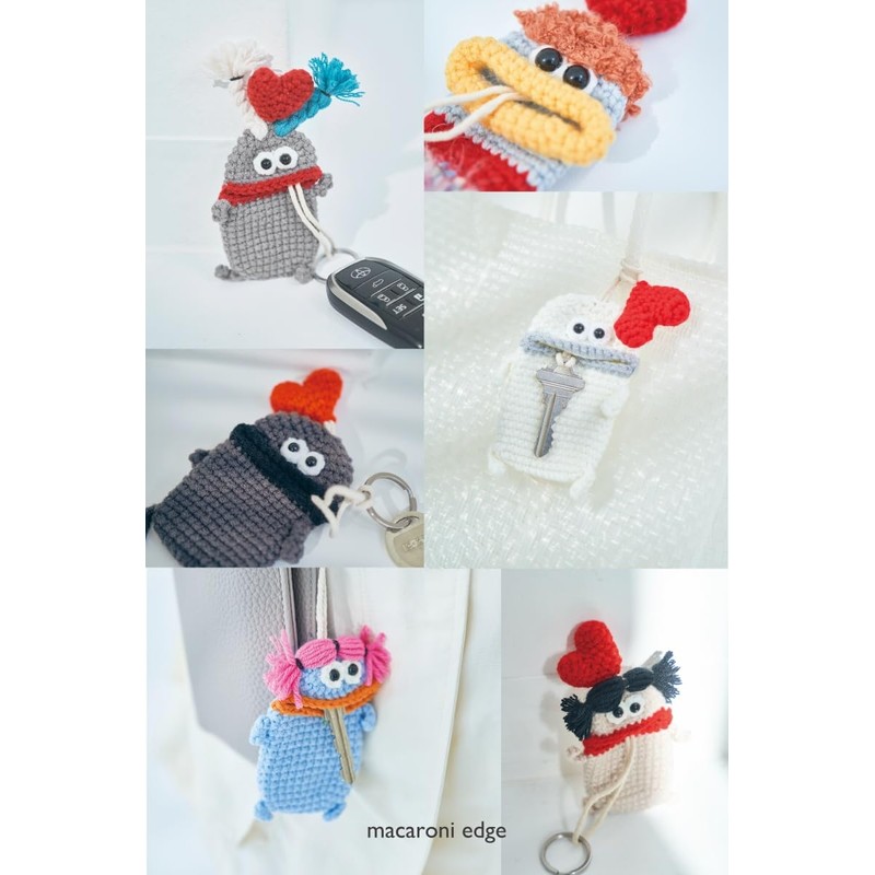 Macaroni Edge Yarn Mascot Keychain Case Monster Keychain Organizer Key