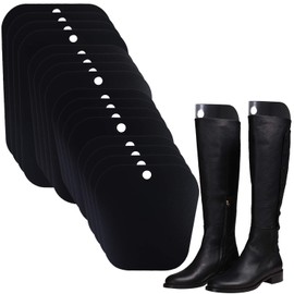 Ruisita 8 Pairs (16 Sheets) Reusable Boot Shaper Form Inserts Boots Tall Support for Women or Men (16 inch, Black)