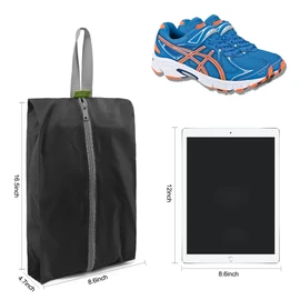 BeeGreen Black Grey Shoe Organizer Set - 6 Pack Shoe Bags For Travel with Zipper Closure and Handle,Stylish and Portable Nylon Shoe Storage for Men and Women's Travel Gifts and Home Storage