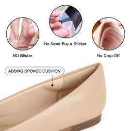 MUSSHOE Flat Shoes Women Pointed Toe Comfortable Slip on Women's Flats, Nude pu 9.5