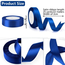 Gift Ribbon Satin Ribbon 22 m Gift Ribbon Wide 20 mm Ribbon Gift Ribbon Wedding Fabric Satin Gift Ribbon for Gift Wrapping, Crafts, Birthday Wedding Decoration (Blue)