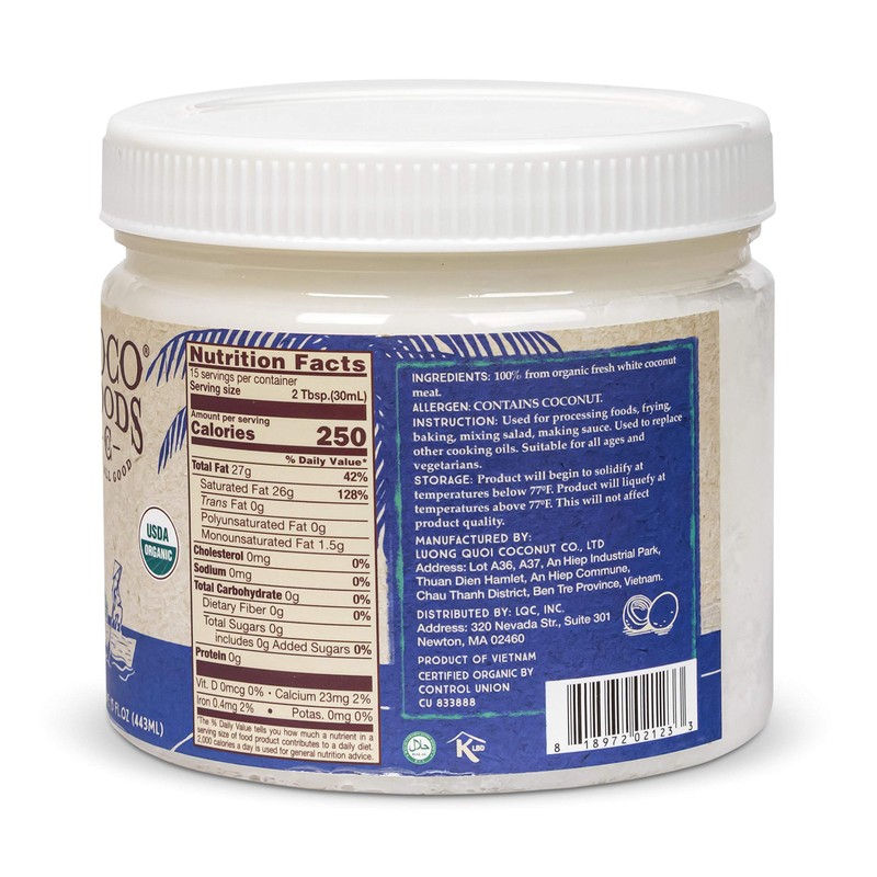 CocoGoodsCo Single-Origin Organic Unrefined Virgin Coconut Oil, Cold-Pressed - Gluten-free,