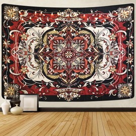 KoovDem Mandala Tapestry - Moth Wall Hanging, UV Resistant, Machine Washable, Lightweight, Psychedelic Bedroom Aesthetic Decor for Bedroom, Living Room, Yoga Room - 47.64x35.43 Inch