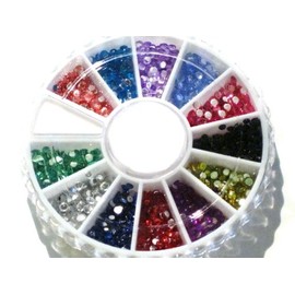 Glitter Jewel Nail Art Tip Decoration Wheel--Rhinestone Round