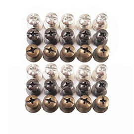 Chicago Screws Solid Belt Tack Screw,Post Fastener Leather Stud Repair Rivets,Mixed Pack 30 Sets