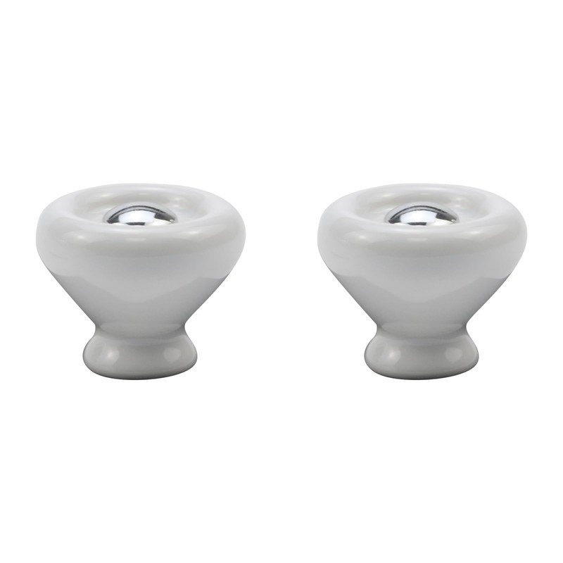 Tsnamay 6Pcs White Ceramic Knob Kitchen Door Cabinets Cupboard Single