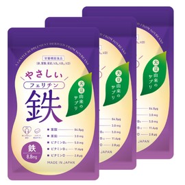 Gentle Ferritin Iron 3 Bags, 90 Day Supply, Bamame Iron, Iron Supplement, Iron, Folic Acid, Zinc, Vitamin B6, Vitamin B12, Vitamin D, Parent and Child