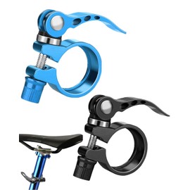 TPZORJX 2 x Seat Clamp, Quick Release, Aluminium Alloy Quick Release Seat Post, Secure Hold and Easy Mounting Seat Clamp 31.8, Saddle Quick Release Ideal for Mountain Bikes
