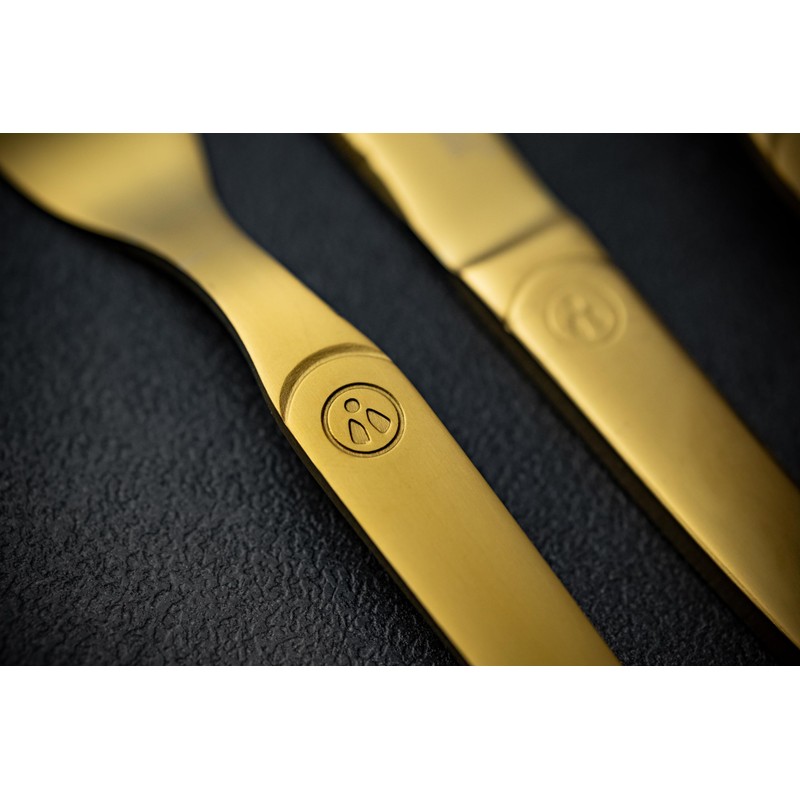 Laguiole Heritage Gold Dinerware Set; Premium Stainless Steel Knives, Forks,