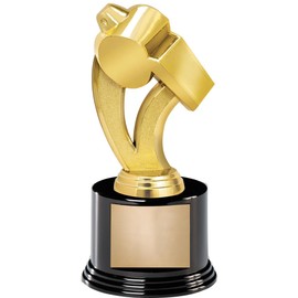 Crown Awards 7" Coach Whistle Thank You Award On Round Trophy Base