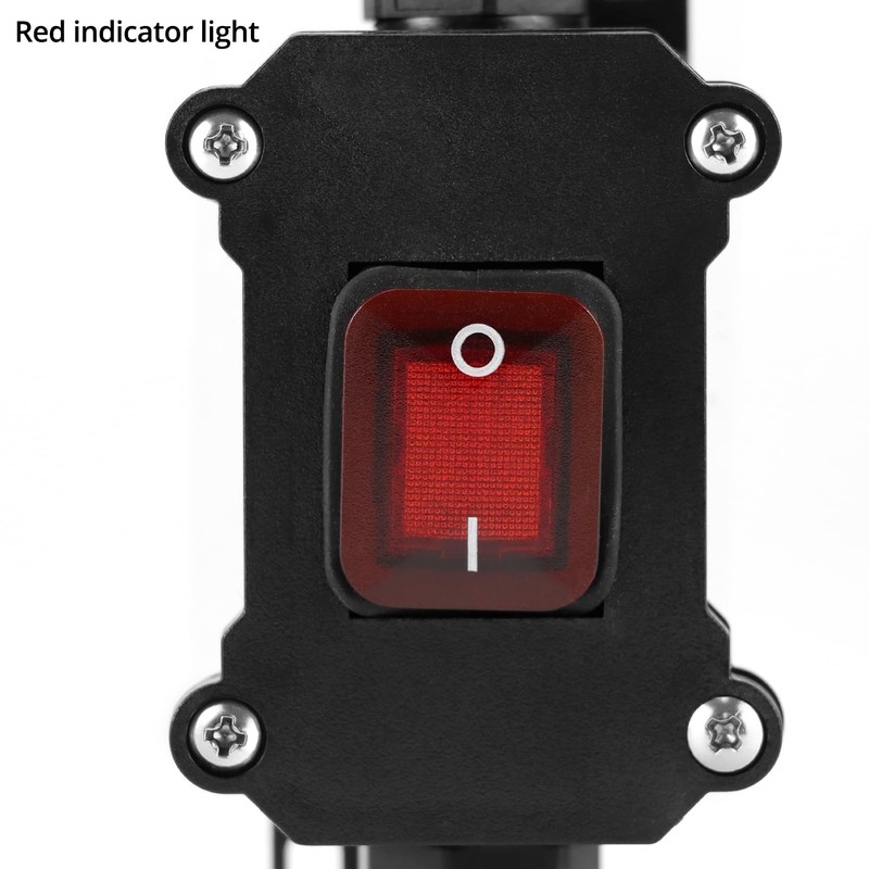 QWORK Inline Cord Switch with Red Indicator Light, IP67 Waterproof,
