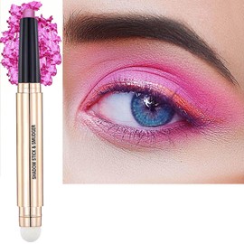 Pink Eyeshadow Stick And Sponge Makeup Brush Cream Shimmer Smooth Shadow Pencil Eyeliner Long Lasting Waterproof Eye Shadow Highlighter Stick Hypoallergenic Multi-Dimensional Eyes Look ( # 13)