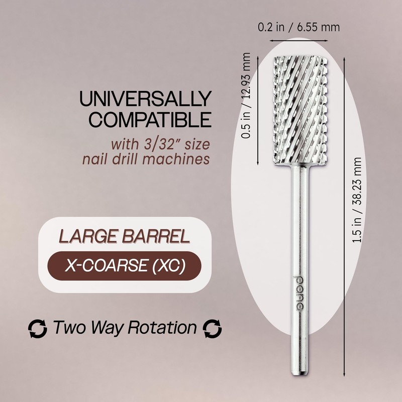Pana 3/32" Flat Top Nail Carbide Bit - Silver Large