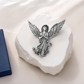 Guardian Angel Visor Clip for Car - Religious Gifts for Baptism, 2.95 Inch Alloy Sun Visor Clip with Gift Box, Protection & Inspiration Car Accessories for New Drivers Women Men（2pcs）