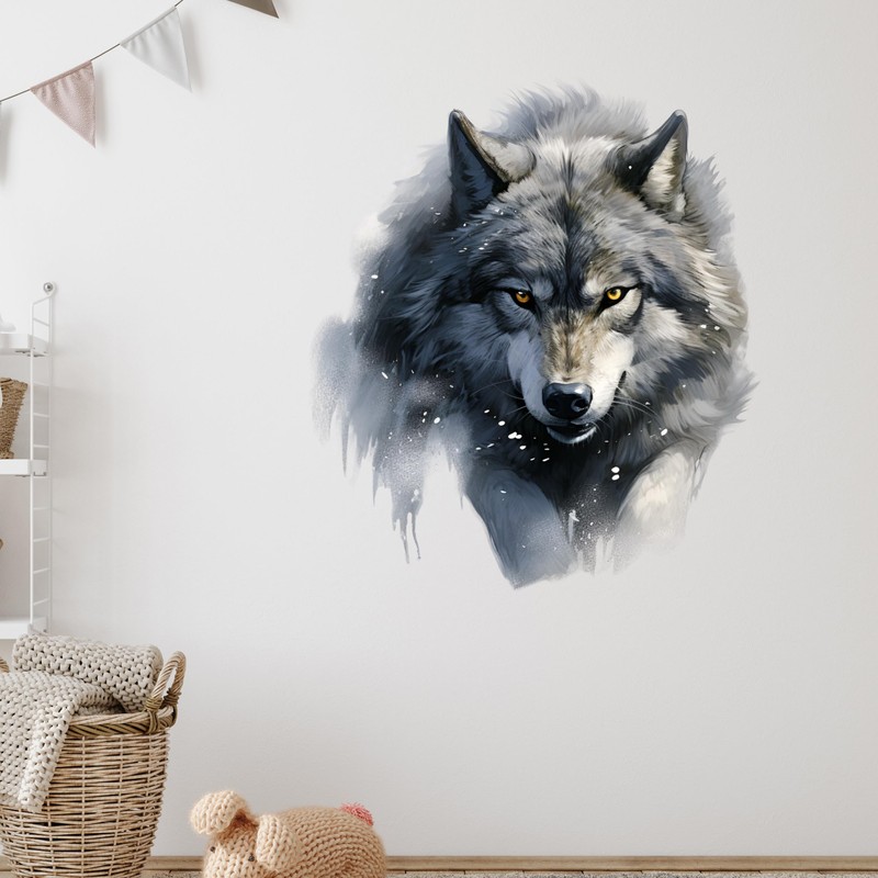 GRAZDesign Wall Tattoo Wolf Black Wall Sticker for Living Room