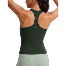 CRZ YOGA Butterluxe Racerback Workout Tank Tops for Women Tight Sleeveless Camisole Gym Athletic Yoga Shirts Legend Green Small