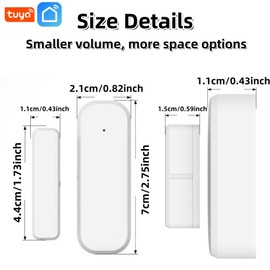 1-Pack Smart Door and Window Sensor, 2.4G WiFi Door Sensor, Tuya/Smart Life Contact Sensors for Home Security & Smart Home Automation, Compatible with Alexa Google Assistant