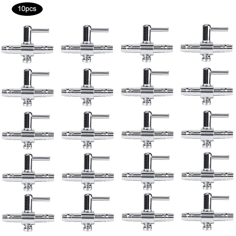 Tnfeeon 10pcs Aquarium Air Flow Control Valve Stainless Steel Aquarium