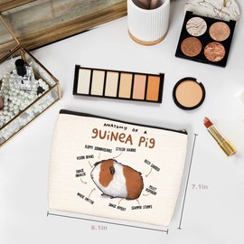 Guinea Pig Makeup Bag Pig Gifts Guinea Pigs Lover Gift Hamster Zipper Pouch Bag Gift Birthday Christmas Gifts for Animal Lovers Friends