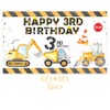 Banner de construcción para fiesta de cumpleaños de tercer cumpleaños,