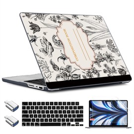 TWOLSKOO Compatible with MacBook Pro 14 inch Case M5 2026 2025-2021 Release M4 M3 M2 M1 Pro/Max Chip, Plastic Hard Shell & Keyboard Cover & USB C to USB Adapter & Screen Film, Retro Compostion Book