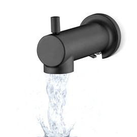 YASINU Slip on Tub Spout with Diverter Universal Tub Diverter Spout for 1/2" Copper Water Pipe, Matte Black
