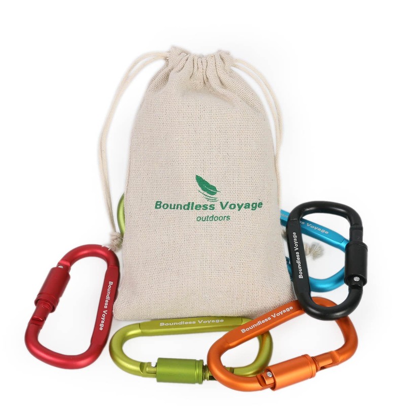 Boundless Voyage 8pcs Improved Outdoor Carabiner Aluminum Alloy D-Ring Locking