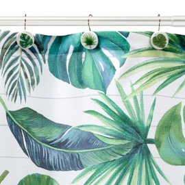 Avanti Linens - Fabric Shower Curtain, Palm Tree Leaves Inspired Home Decor (Viva Palm Collection)