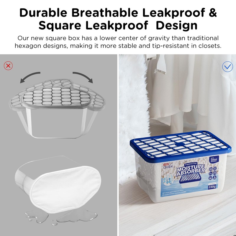 W&E Choice Moisture Absorbers, Portable Humidity Absorber Boxes for Your