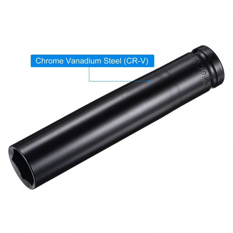 sourcing map 1/2" Drive by 22mm Deep Impact Socket, Heat-Treated