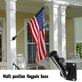 yotutun Adjustable Flag Pole Holder with Screws Wall Mounting Flag Pole Holder Aluminium Alloy Multiposition Flagpole Holder Black