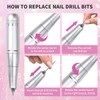 siyuwuro Portable Nail Drill 45000 RPM Professional Cordless Rechargeable Electric