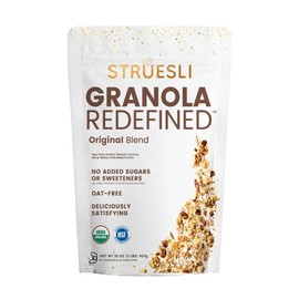Struesli Original Organic Granola, Grain & Gluten Free, Healthy Snacks with Chia Seeds, Nuts & Sea Salt, Prebiotic High Fiber Food for Yogurt, Cereal & More, Plant Based, Keto & Paleo Friendly, 32 Oz