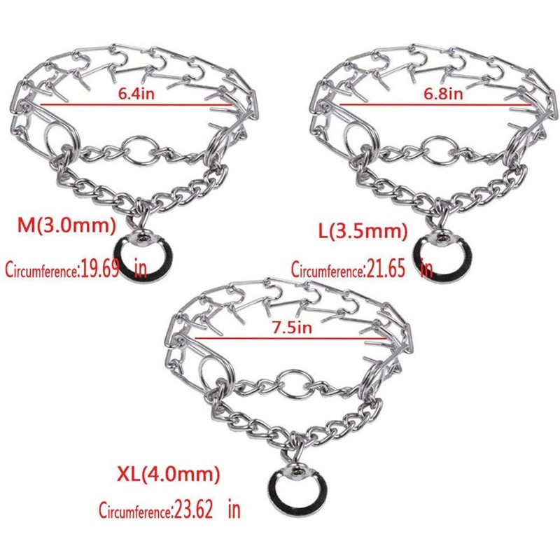Darkyazi Durable Pinch Collar Stainless Steel Dog Adjustable Pet Training