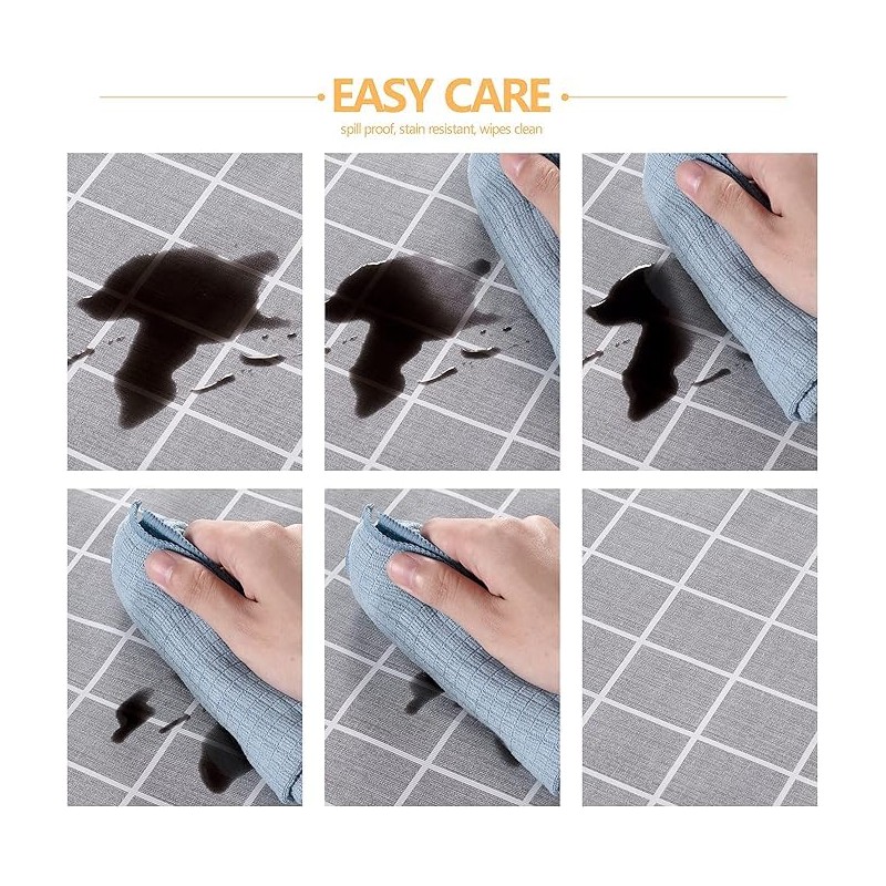 140x220cm Rectangle Checkered Table Cloth - Waterproof, Oil Proof, Spill