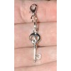 Small Silver Skeleton Key Charm Zipper Pull & Keychain Add