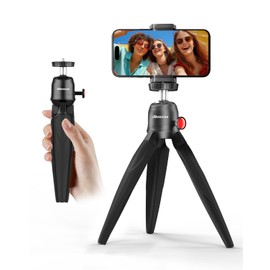 UBeesize Mini Tripod for Action Camera, RS-21 Portable Travel Vlog Tripod Stand, Mini Selfie Stick Tripod for Max/Osmo Action Camera