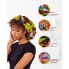 LuMay Satin Lined Ankara Double Layer Adjustable Sleeping Bonnet for