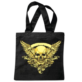 'Shoulder bag "Vintage Skull Gothic Outdoor Bike Club Mc Motorcycle Chopper Custom Motorbike, Meet Club Meet Shopping Bag School Bags Gym Bag in Black