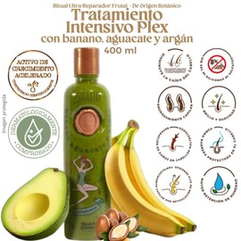 RITUAL BOTANICO Tratamiento Reparador Intensivo PLEX de Origen Botánico con Banano y Aguacate | Crecimiento Acelerado del Cabello, mayor brillo y suavidad - Hair Mask for Damaged Hair 400 Ml