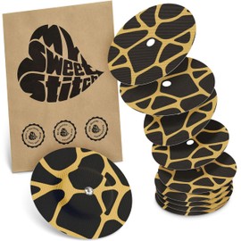 MySweetStitch | Patch for Freestyle Libre 1 & 2 Sensor with Ventilation Hole Waterproof, Round (10 Pieces) | Made in Germany | Outer Ø 65mm, Inner Ø 6mm | Savannah