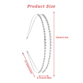 Sibba 2 Pack Double-layer Rhinestone Hair Hoop Headband Metal Hair band Shiny Crystal Headbands for Princess Wedding Bridal Headpieces(Gold, Silver)