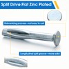 Tandefio 100 Pcs 1/4" x 2" Split Drive Flat Zinc
